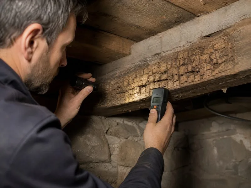expert diagnostic mérule inspection solives pourriture cubique